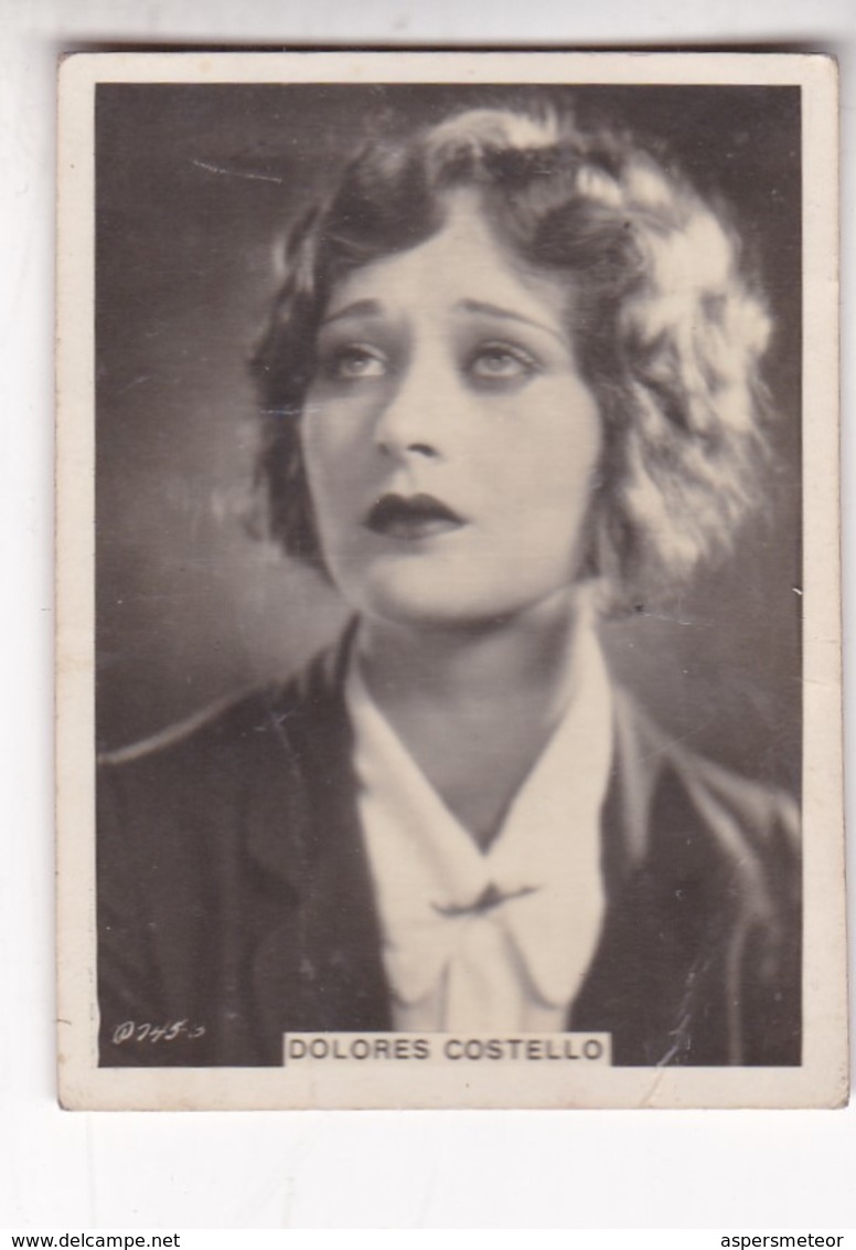 DOLORES COSTELLO. CIGARRILLOS CRACK. CARD TARJETA COLECCIONABLE TABACO. CIRCA 1940s SIZE 5x6cm - BLEUP - Célébrités