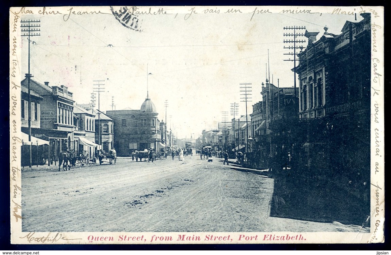 Cpa Afrique Du Sud South Africa , Queen Street From Main Street , Port Elizabeth   ----   Envoyée De Cape Town AFS6 - Afrique Du Sud