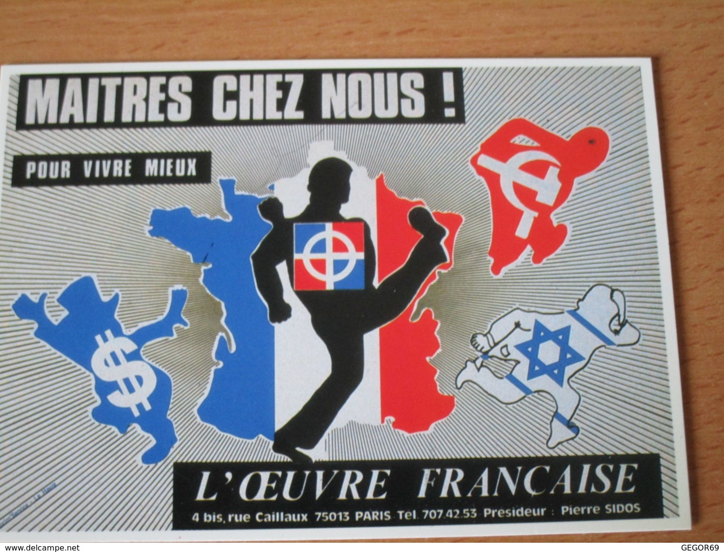 CARTE POSTALE L'OEUVRE FRANCAISE MAITRES CHEZ NOUS FRONT NATIONAL - Partis Politiques & élections