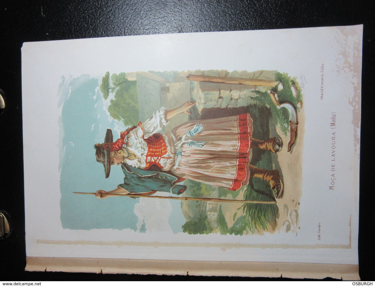 PORTUGAL. COLOUR PRINT. LOCAL COSTUMES. M MACEDO. MOCA DE LAVOURA - MINHO. REMOVED FROM A BOOK - Prints & Engravings