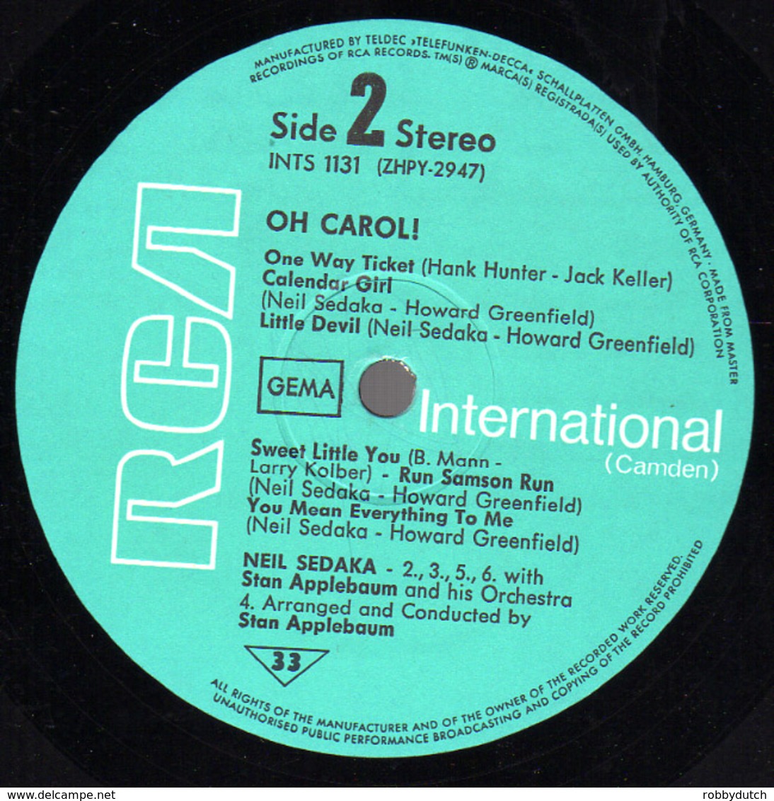 * LP *  NEIL SEDAKA - OH CAROL (YESTERDAYŚ POP SCENE) Germany 1972 EX - Rock