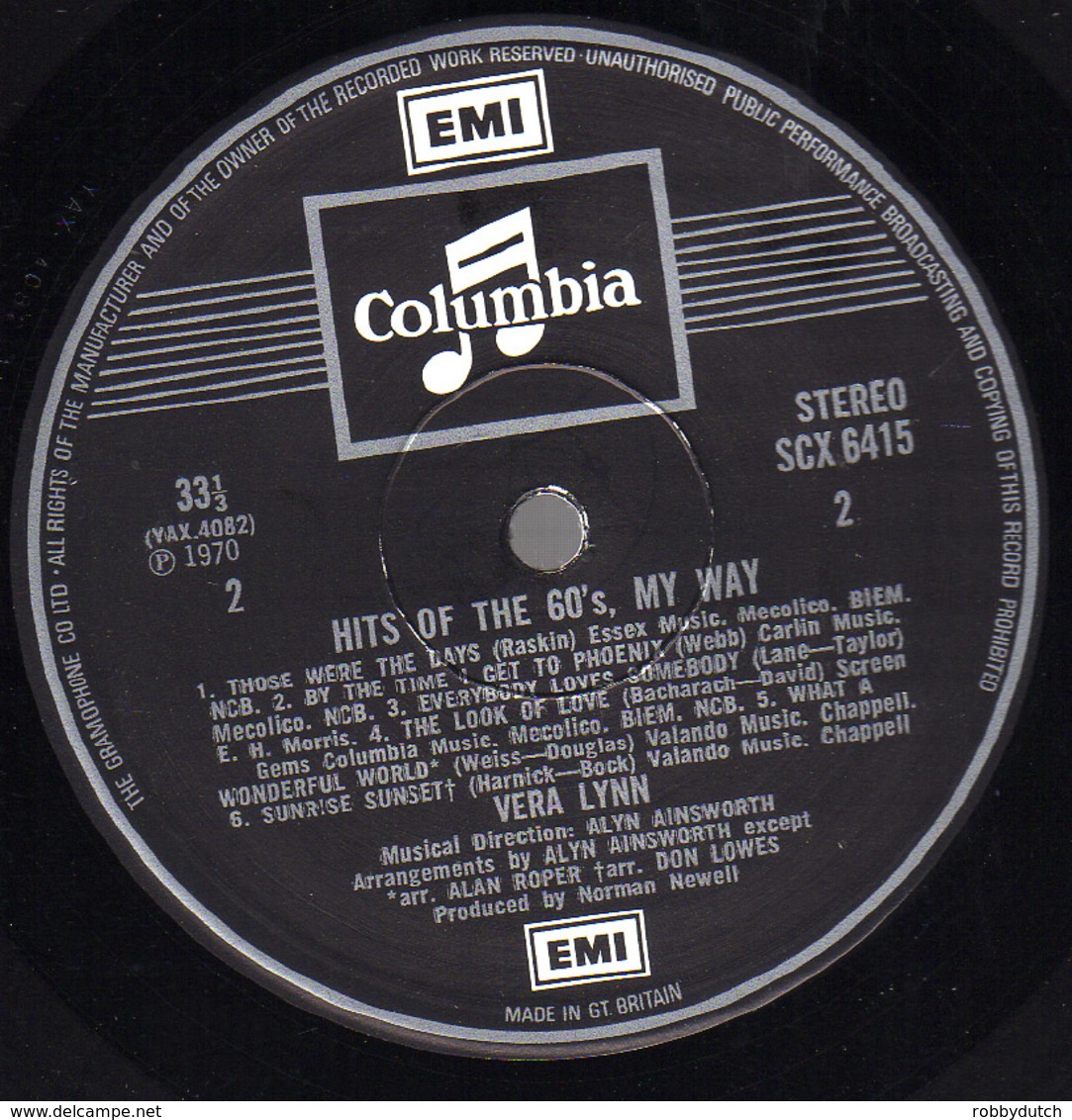 * LP *  VERA LYNN - HITS OF THE 60ś - MY WAY (England 1970 EX) - Disco, Pop
