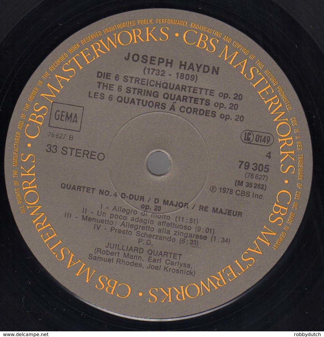 * 3LP box *  HAYDEN STRING QUARTETS Op.20 - JUILLIARD STRING QUARTET (Germany 1978 CBS Masterworks EX!!!)