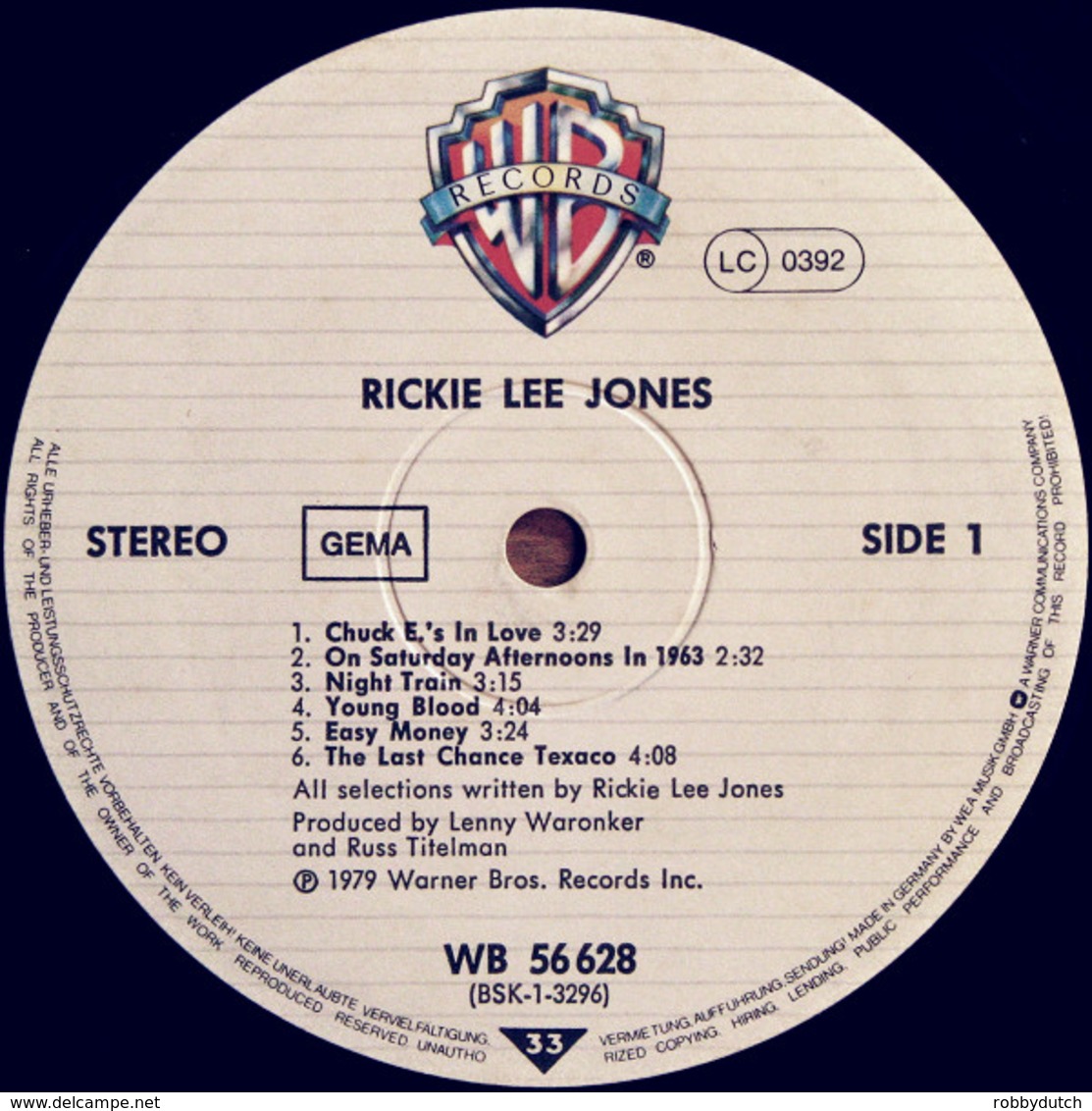 * LP *  RICKIE LEE JONES - SAME (Germany 1979) - Soul - R&B