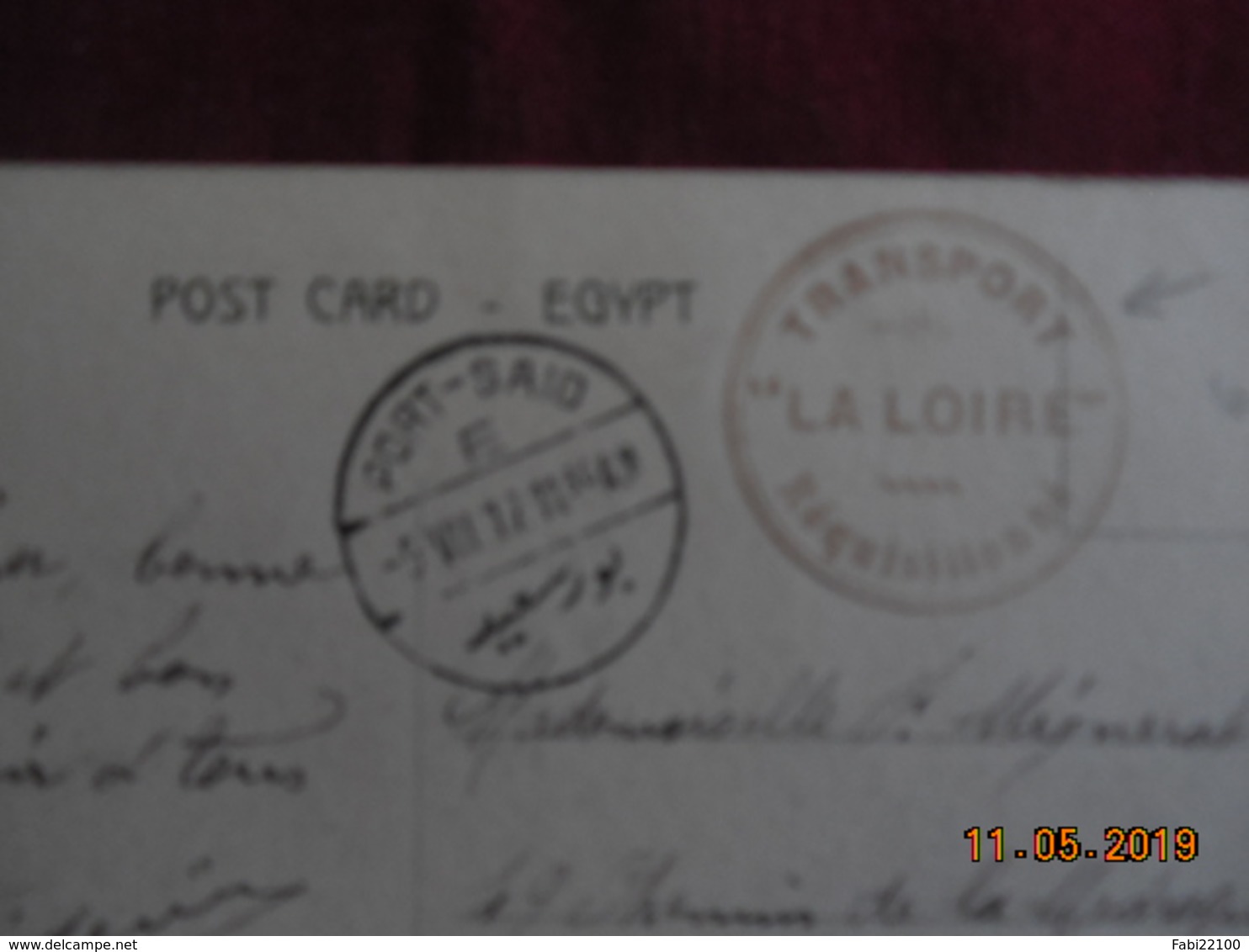 Carte De 1917 De Port Said à Destination De Marseille  (cachet Requisition) - 1915-1921 Protectorat Britannique