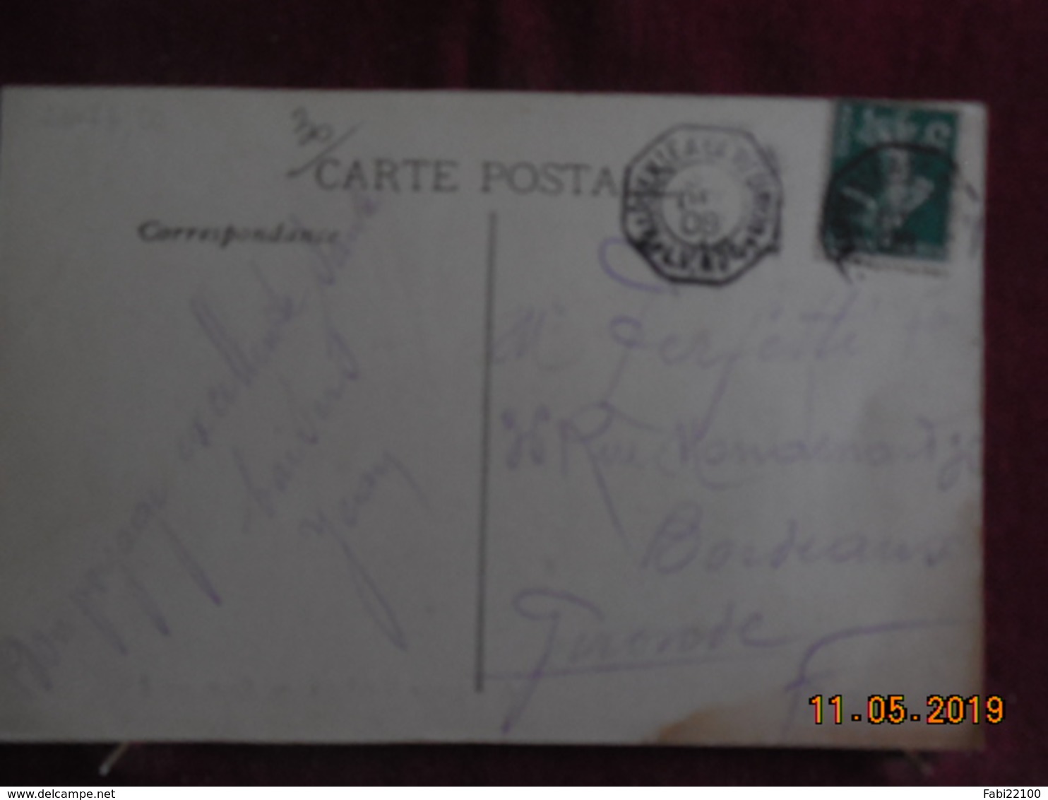 Carte De 1908 à Destination De Bordeaux ( Cachet ) - Lettres & Documents