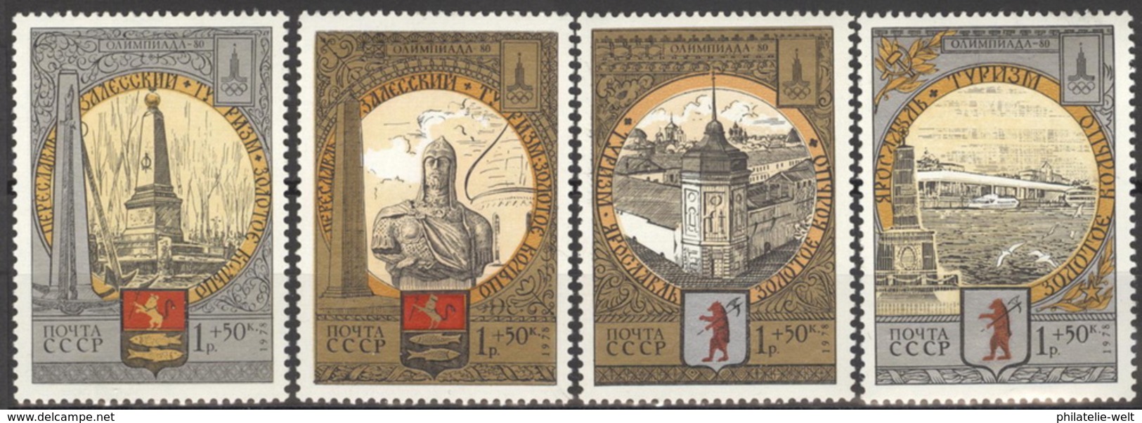 Sowjetunion 4810/13 ** Postfrisch Olympia Moskau 1980 - Unused Stamps