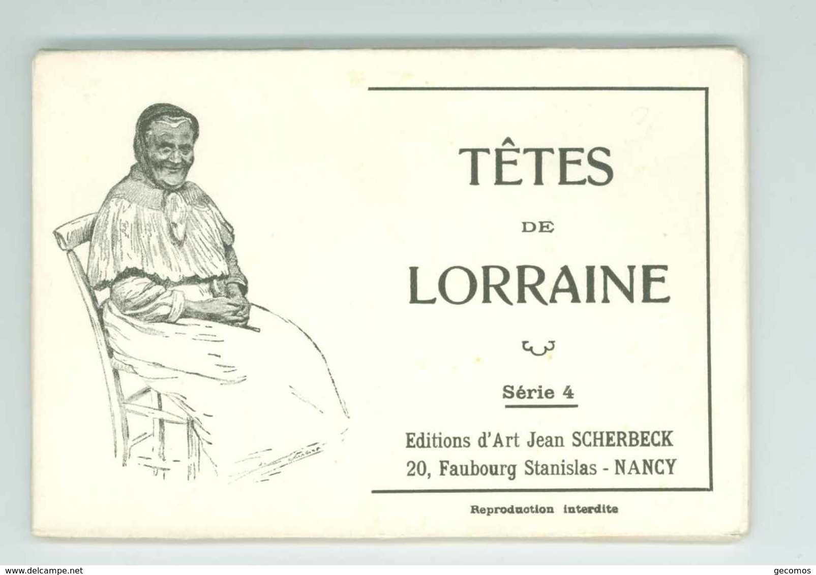 CARNET DE 10 CARTES - TETES DE LORRAINE - ILLUSTRATEUR JEAN SCHERBECK - SERIE 4 - Lorraine