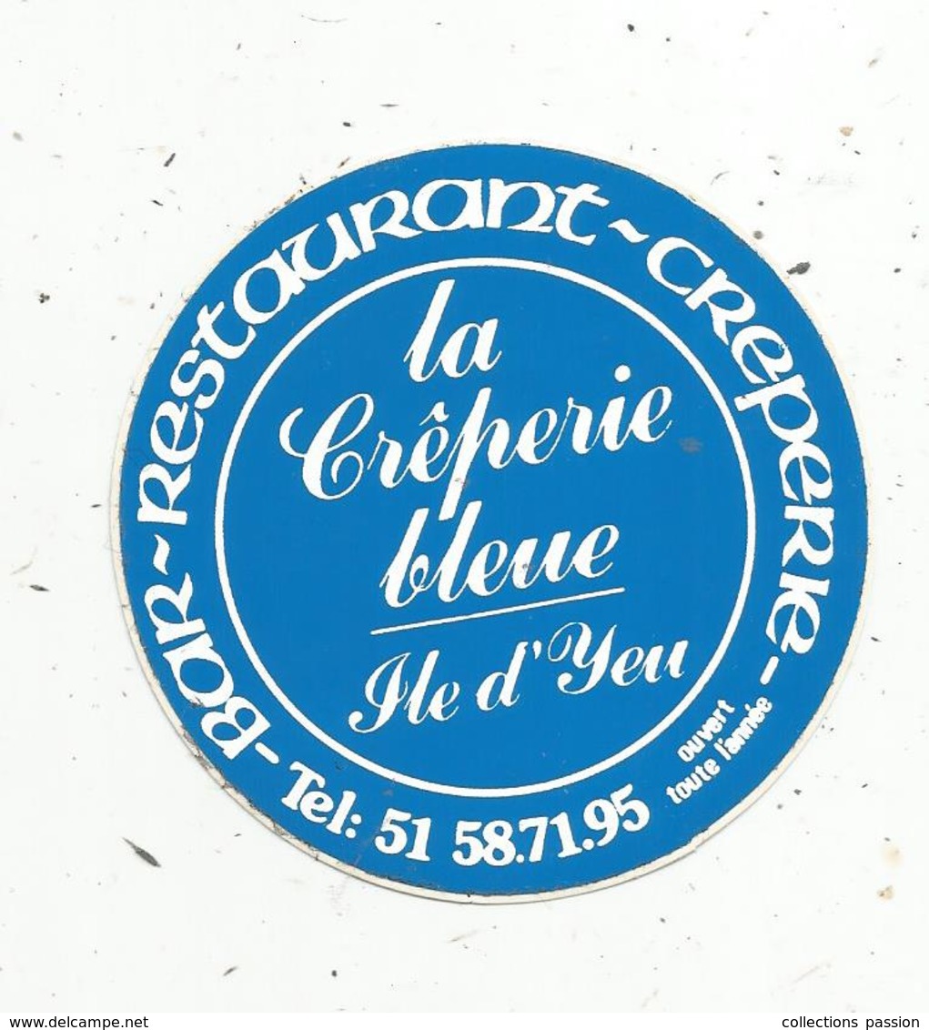Autocollant , BAR-RESTAURANT-CREPERIE , La CREPERIE BLEUE , 85, ÎLE D'YEU - Stickers