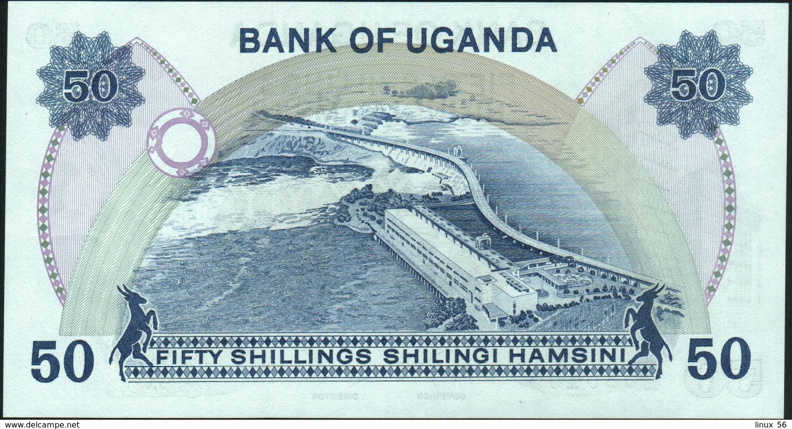 UGANDA - 50 Shillings Nd.(1979) {dark Printing Of Bank Building} UNC P.13 B - Uganda