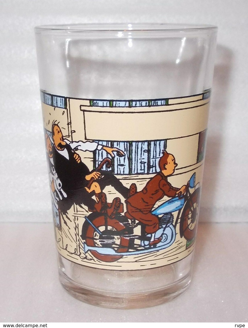 RARE VERRE TINTIN LOMBARD 1974 DUPONT & DUPOND TOMBENT DE LA MOTO - Other & Unclassified