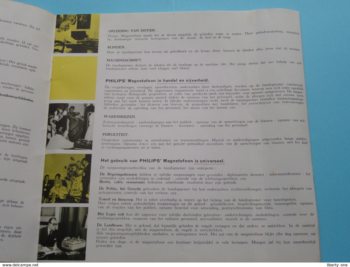 De 1001 Gebruiken Van PHILIPS MAGNETOFOON ( Publicem EL 44 H 15.3.60 ) Brochure / Complet ! - Publicités