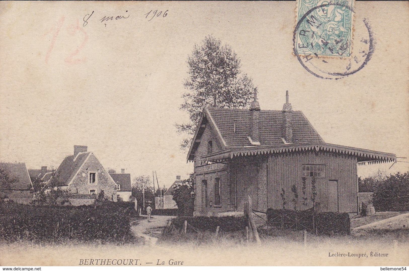 Cpa Dept 60 - Berthecourt - La Gare  (voir Scan Recto-verso) - Autres & Non Classés