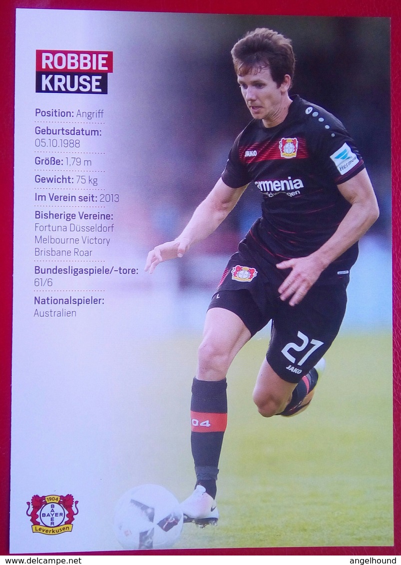 Bayer04 Robbie Kruse Signed Card - Autographes
