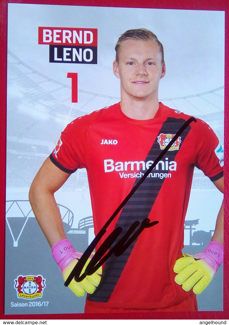 Bayer04 Bernd Leno Signed Card - Autógrafos