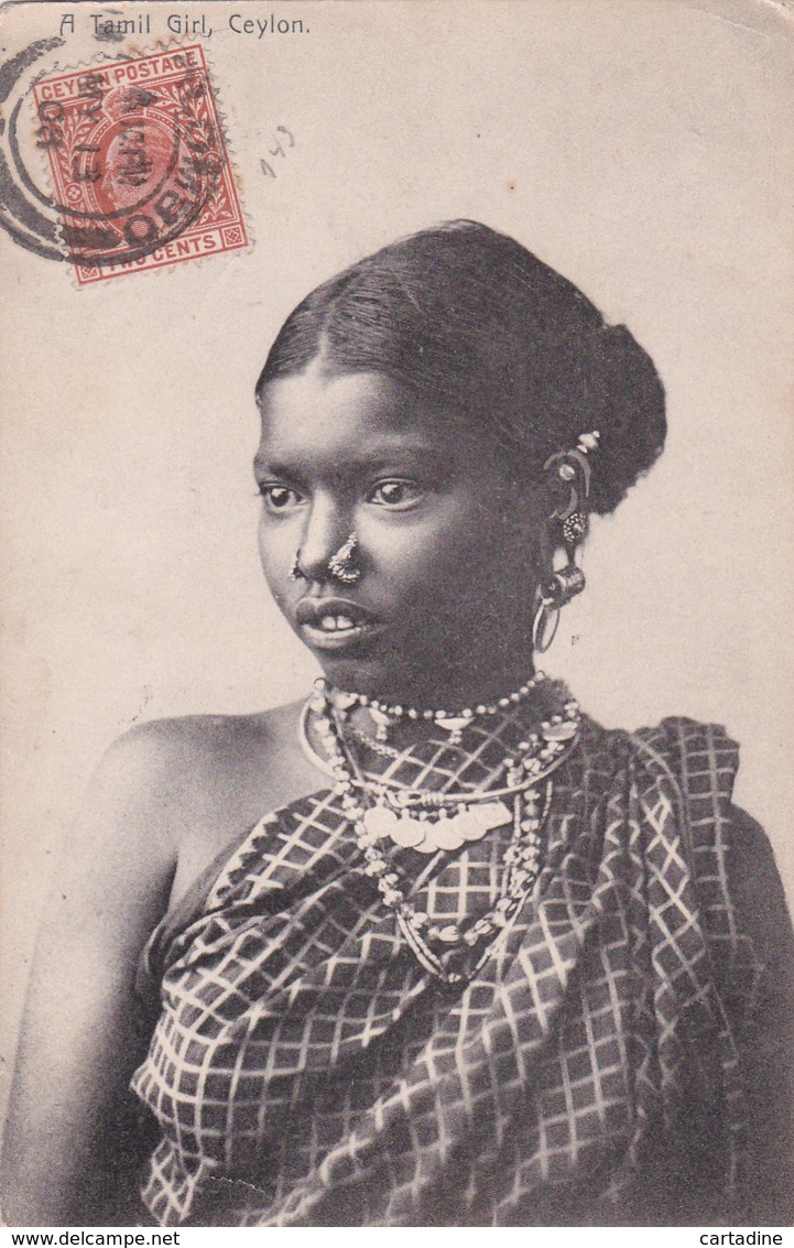 CPA - Ceylon (Ceylan) - A Tamil Girl - 1908 - Sri Lanka (Ceylon)