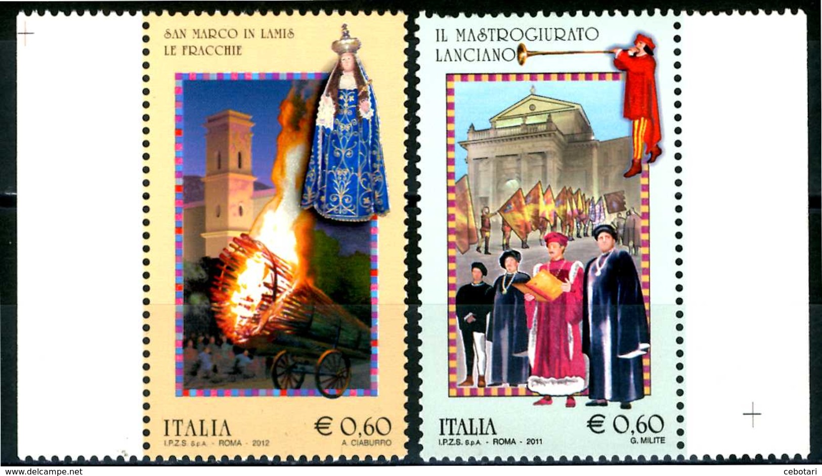 ITALIA / ITALY 2011/12** - Folklore -  "Le Fracchie" - "Il Mastrogiurato" - 2 Val. MNH Come Da Scansione. - Altri & Non Classificati