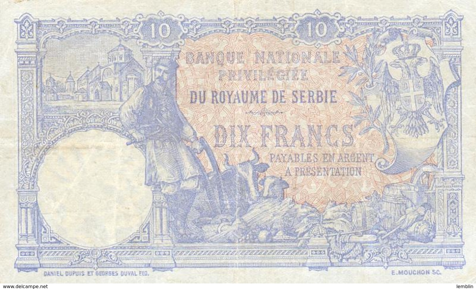 10 DINARS 1893 - Serbien