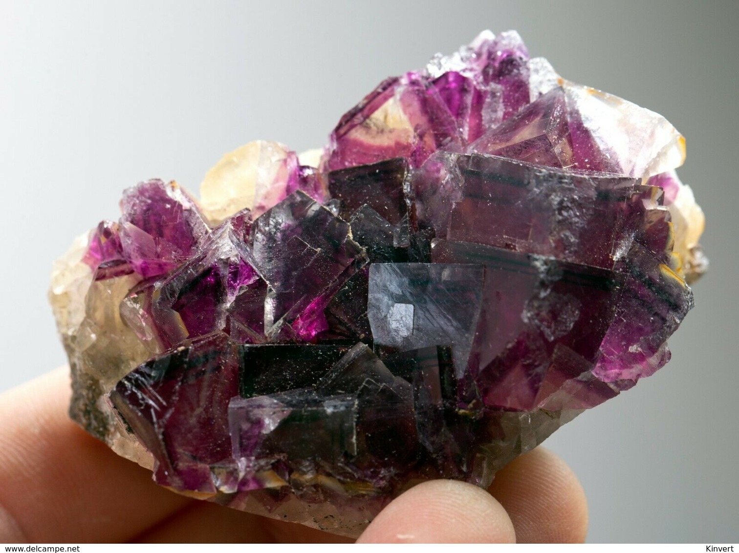 Fluorite Mauve Et Jaune Avec Zonage De La Mine Okorusu, Namibie. 148 Gr. 7,1 X 4,8 X 4,2 - Minéraux