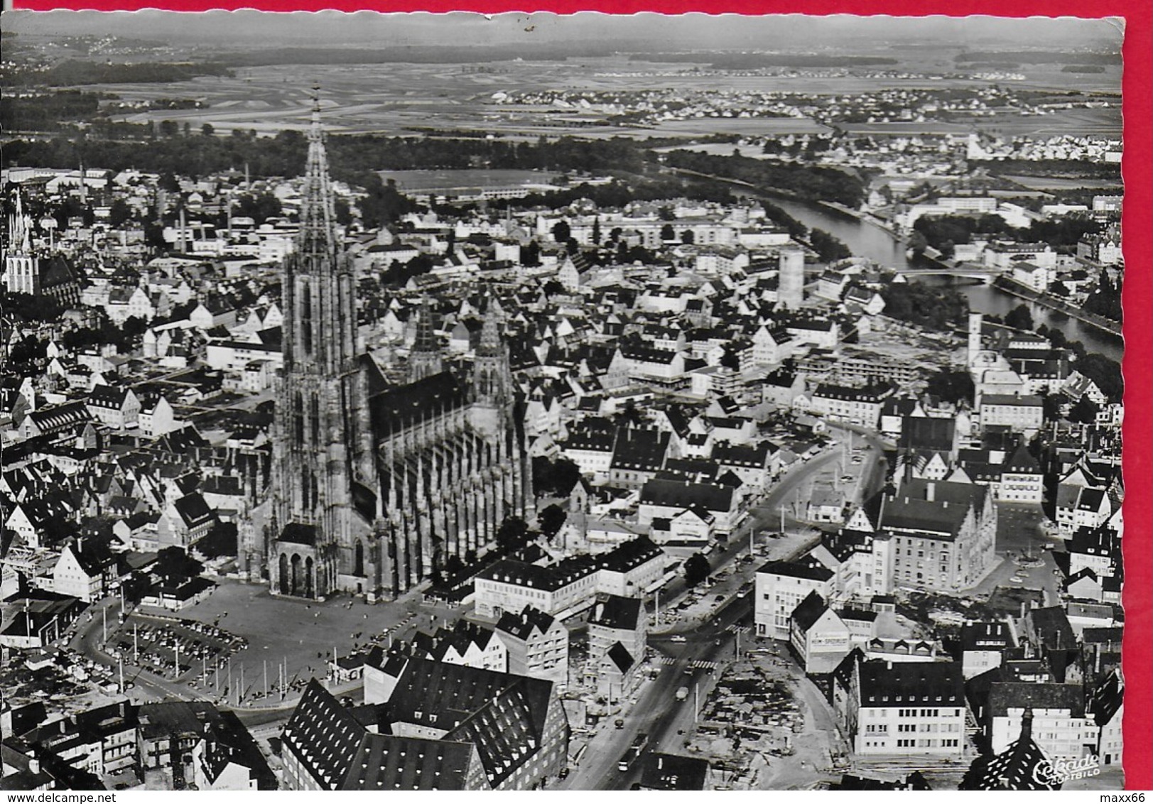 CARTOLINA VG GERMANIA - ULM - Luftaufnahme Munsterplatz Mit Altstadt - 10 X 15 - ANN. 1953 - Ulm