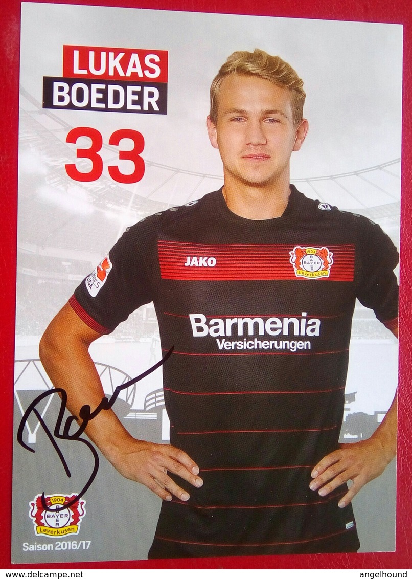 Bayer04   Lukas Boeder Signed Card - Handtekening