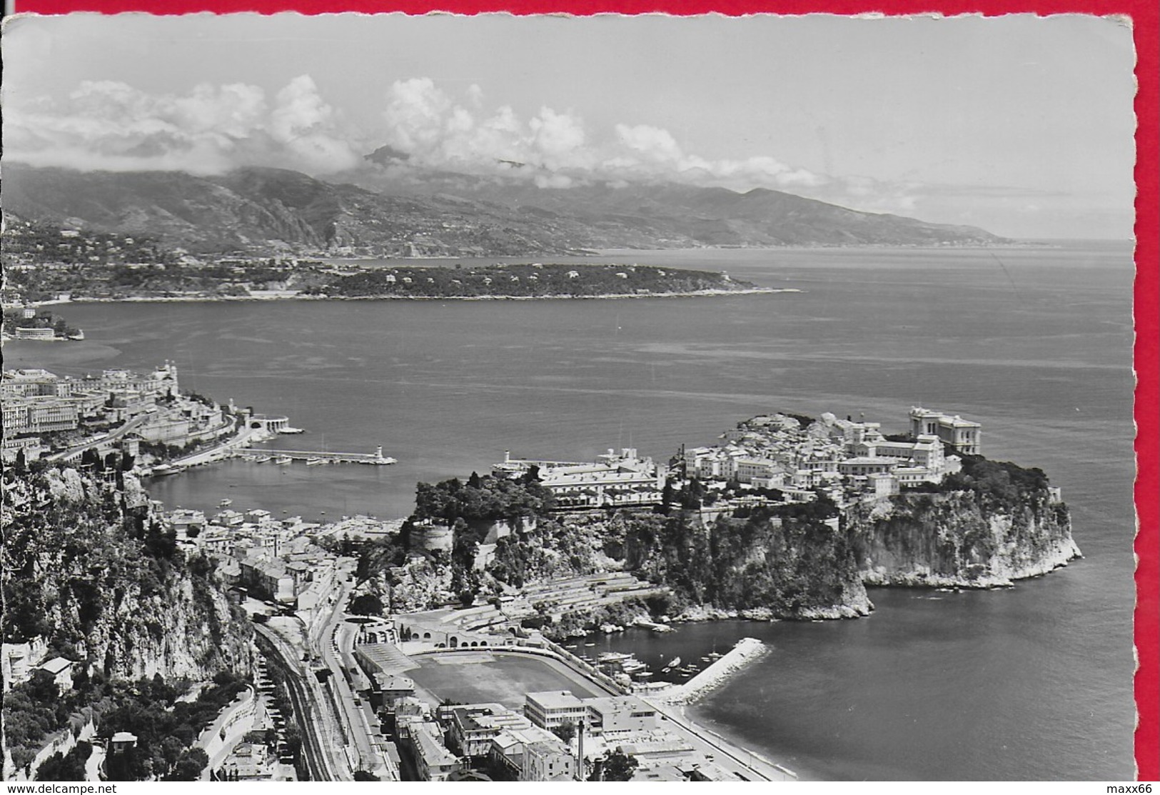 CARTOLINA VG MONACO - Le Principaute - Le Rocher Le Port - Cap Martin Et La Cote Italienne - 10 X 15 - ANN. 1956 - Viste Panoramiche, Panorama