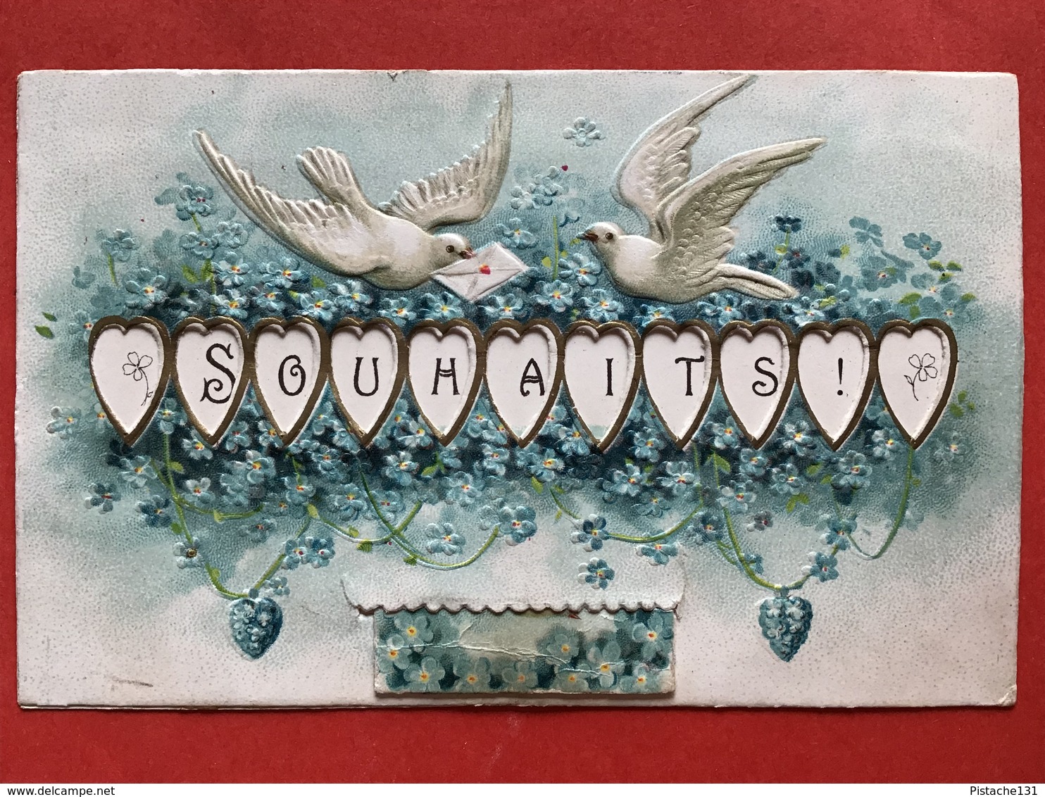 1908 - CARTE SYSTEME - GAUFREE - RELIEF - SOUHAITS - BONNE ANNEE - Nouvel An