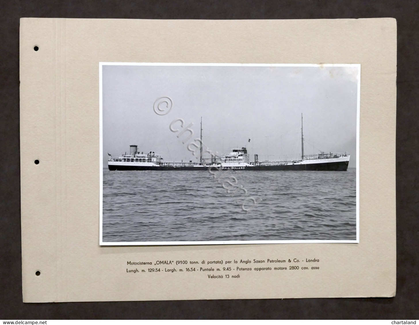Marina Navi - Fotografia Motocisterna Omala - Anglo Saxon Petroleum - 1940 Ca. - Altri & Non Classificati