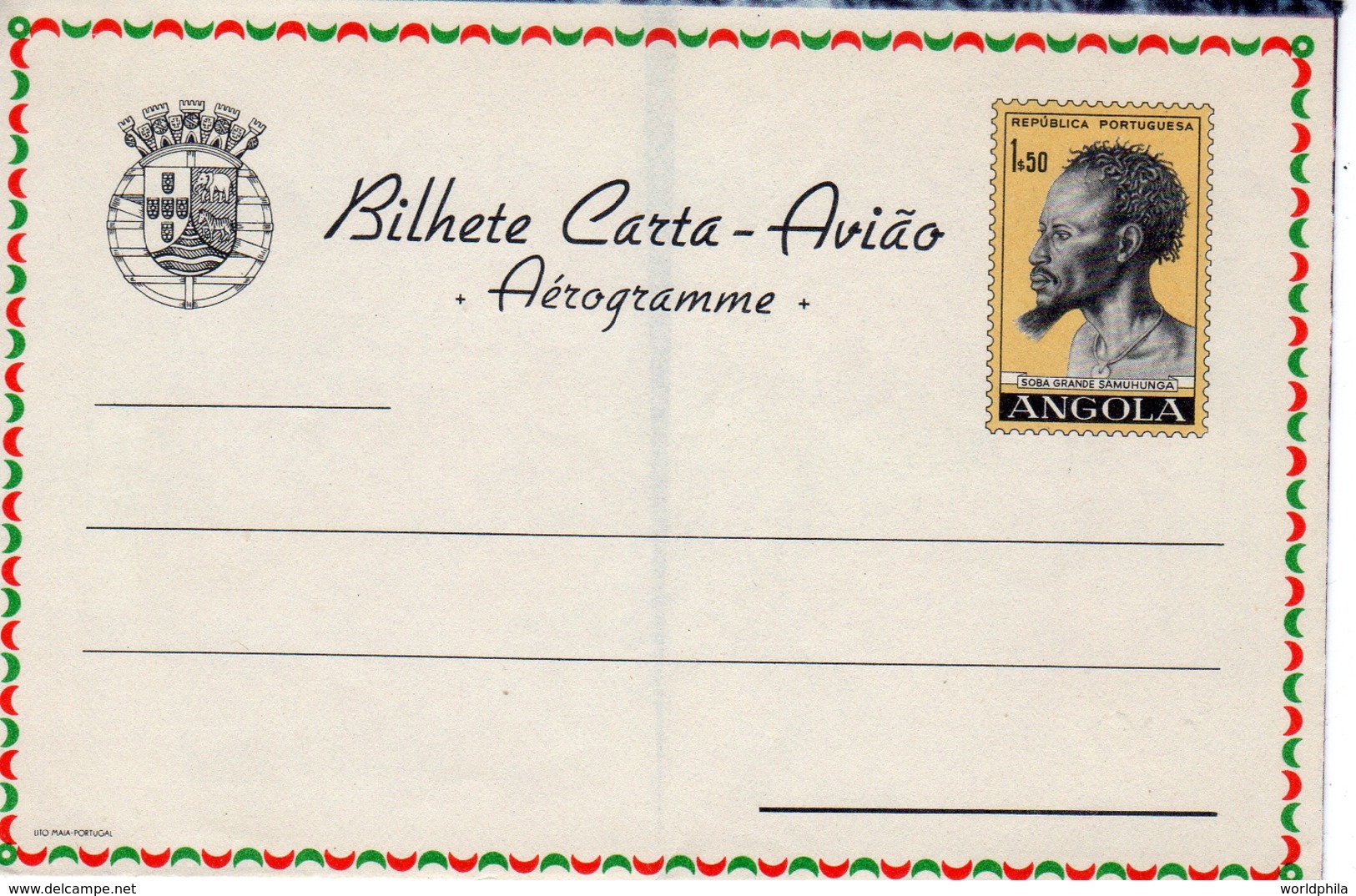 Portugal 1963 Angola Aerogramme, Air Letter H&G FG28 MINT "Night Panorama" II - Angola