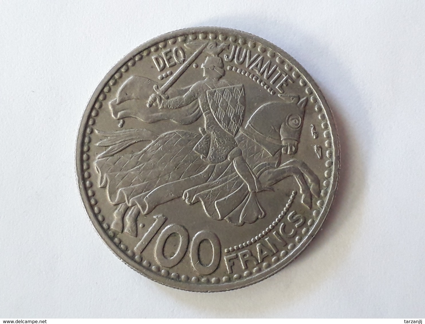 100 Francs Rainier III Prince De  Monaco 1950 - 1949-1956 Franchi Antichi