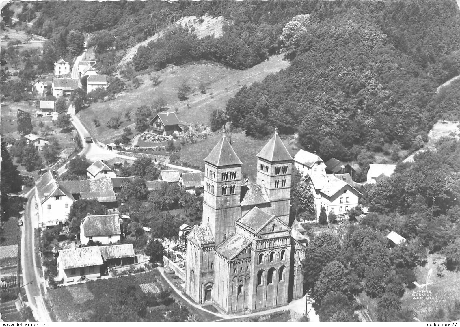 68-MURBACH-VUE DU CIEL EGLISE - Murbach