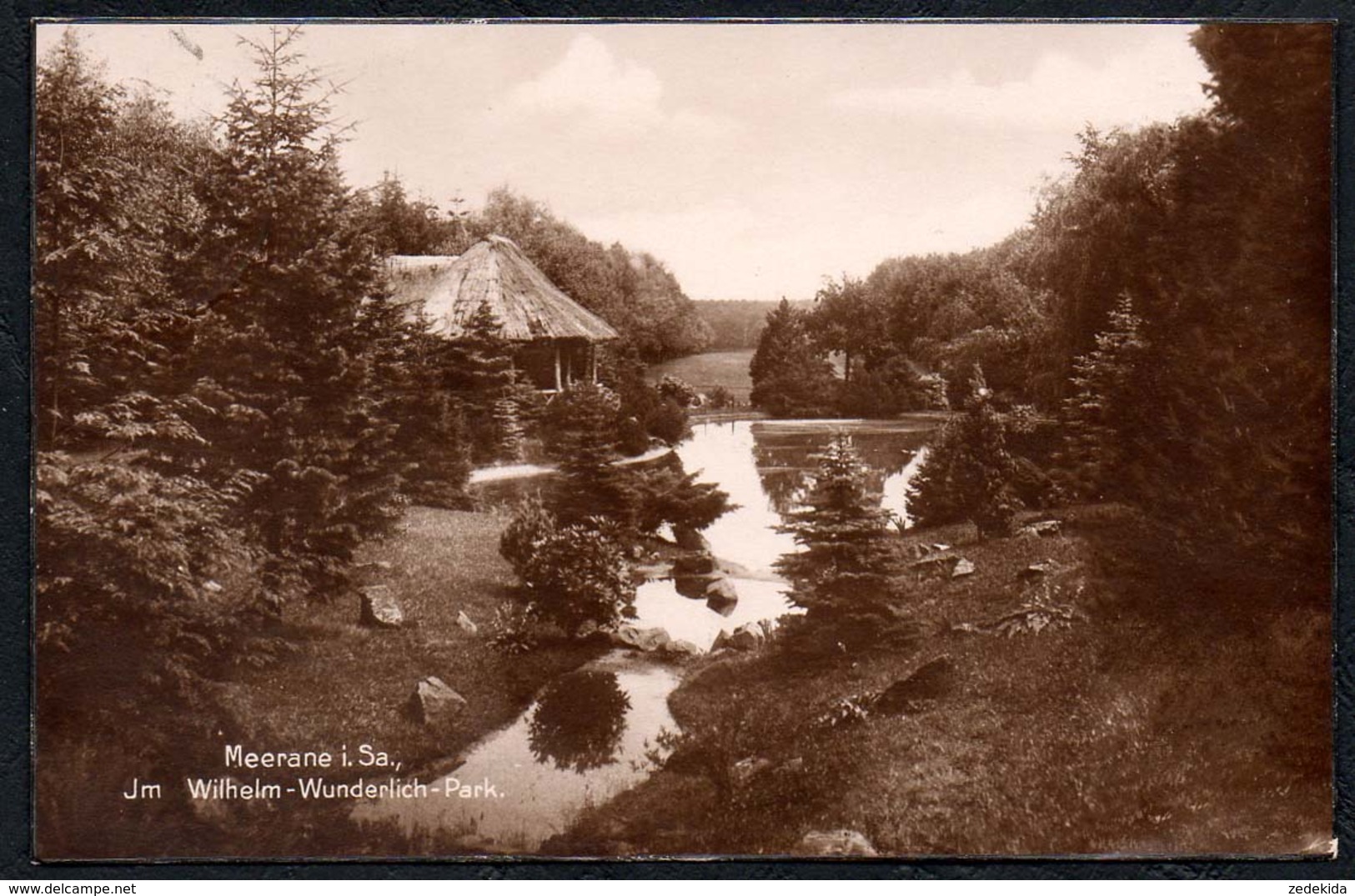 C5299 - Meerane - Wilhelm Wunderlich Park - Verlag Ortsgruppe Meerane Schreibwaren Händler - Meerane