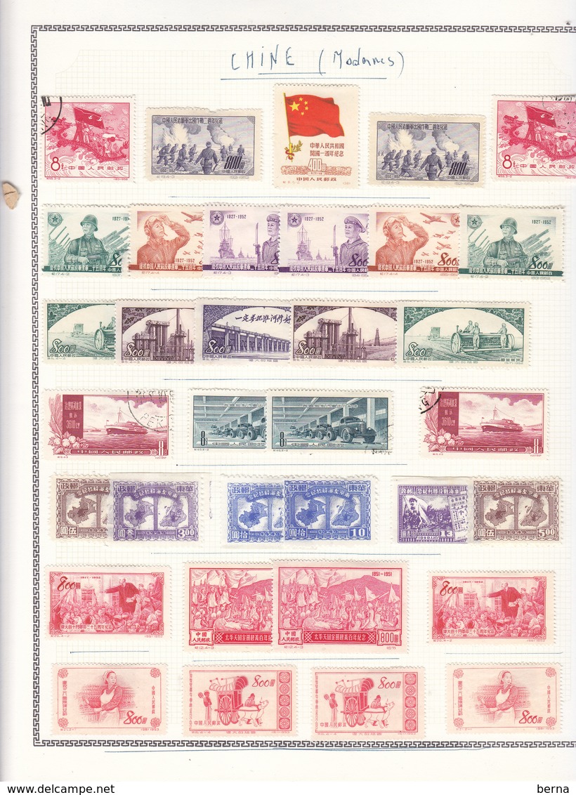 CHINA LOT ON  24 PAGES -ONTHE LAST 5th PAGES SOME STAMPS HAVE WRITTEN CATALOGUE NUMBER REPORTED AT REVERSE WITH BALLPEN