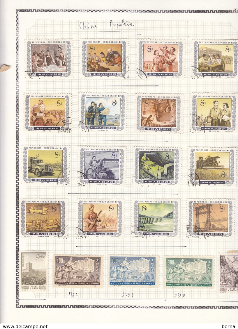 CHINA LOT ON  24 PAGES -ONTHE LAST 5th PAGES SOME STAMPS HAVE WRITTEN CATALOGUE NUMBER REPORTED AT REVERSE WITH BALLPEN