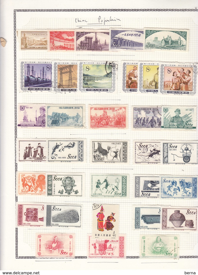 CHINA LOT ON  24 PAGES -ONTHE LAST 5th PAGES SOME STAMPS HAVE WRITTEN CATALOGUE NUMBER REPORTED AT REVERSE WITH BALLPEN