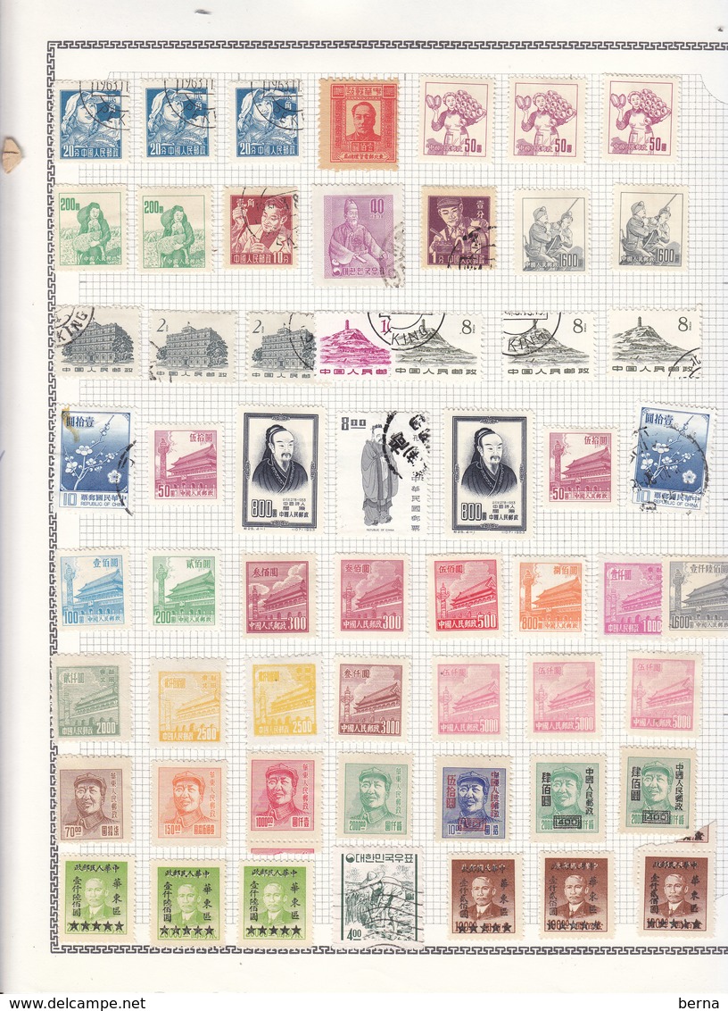 CHINA LOT ON  24 PAGES -ONTHE LAST 5th PAGES SOME STAMPS HAVE WRITTEN CATALOGUE NUMBER REPORTED AT REVERSE WITH BALLPEN