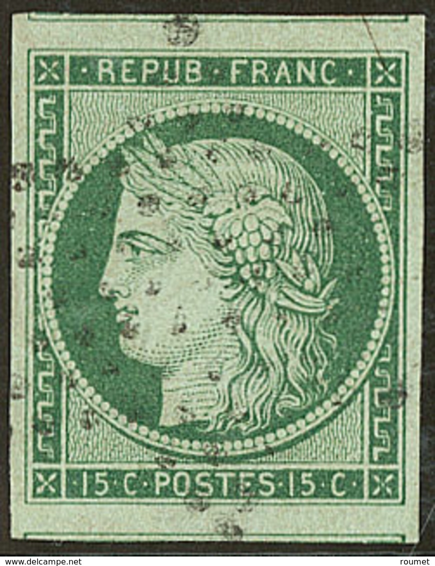 No 2, Vert, Deux Voisins, Obl étoile, Jolie Pièce. - TB. - R - 1849-1850 Cérès