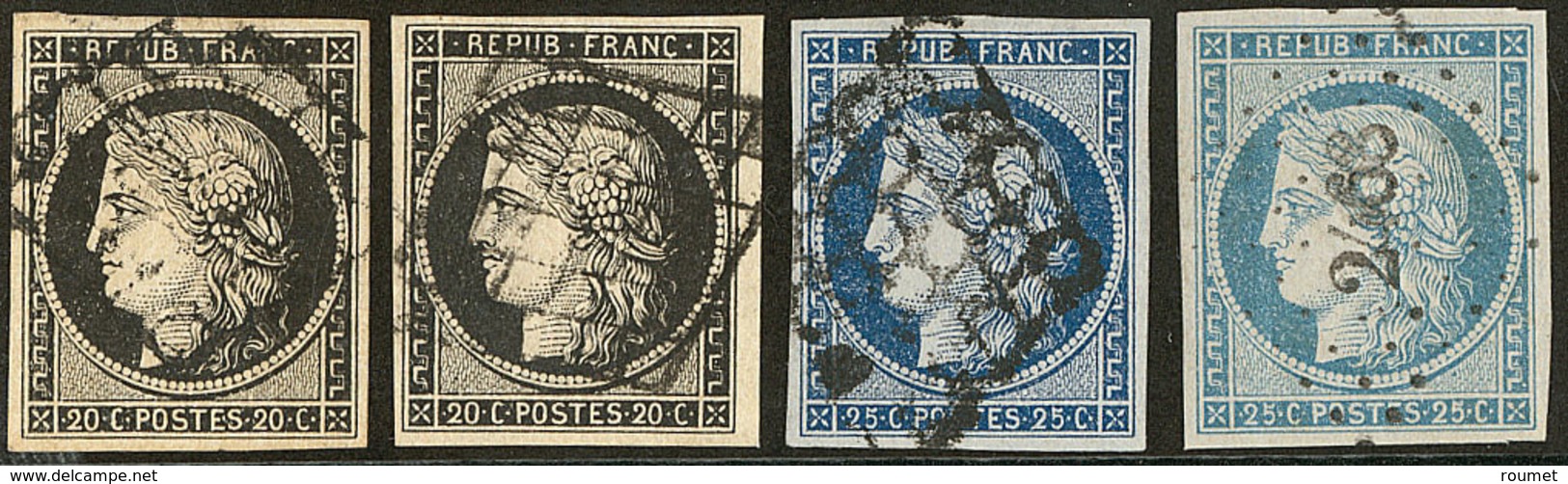 Nos 3a (2), 4a, 4f. - TB - 1849-1850 Ceres