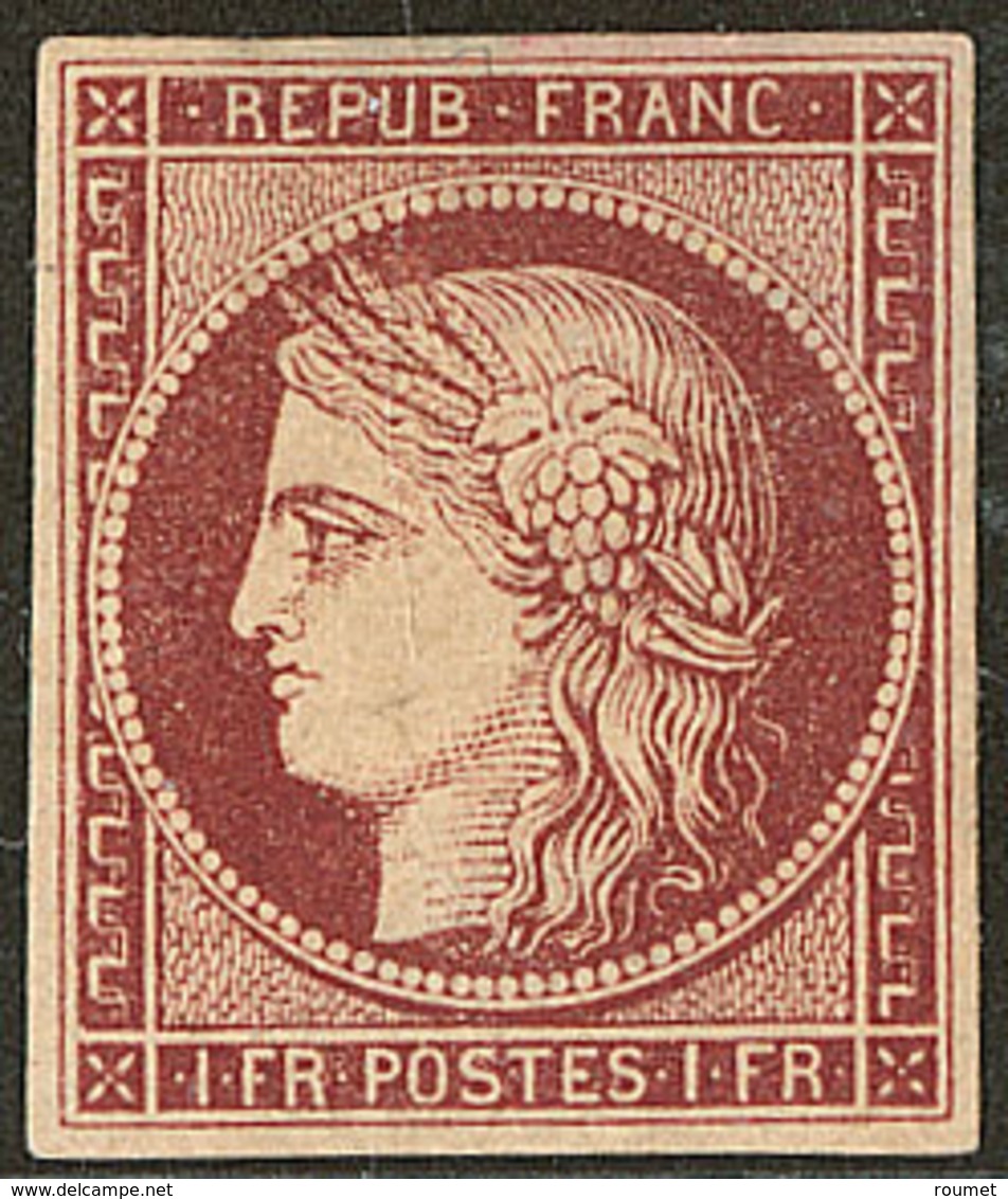 * No 6B, Carmin Brun, Belle Nuance Foncée, Très Jolie Pièce. - TB. - RR - 1849-1850 Ceres