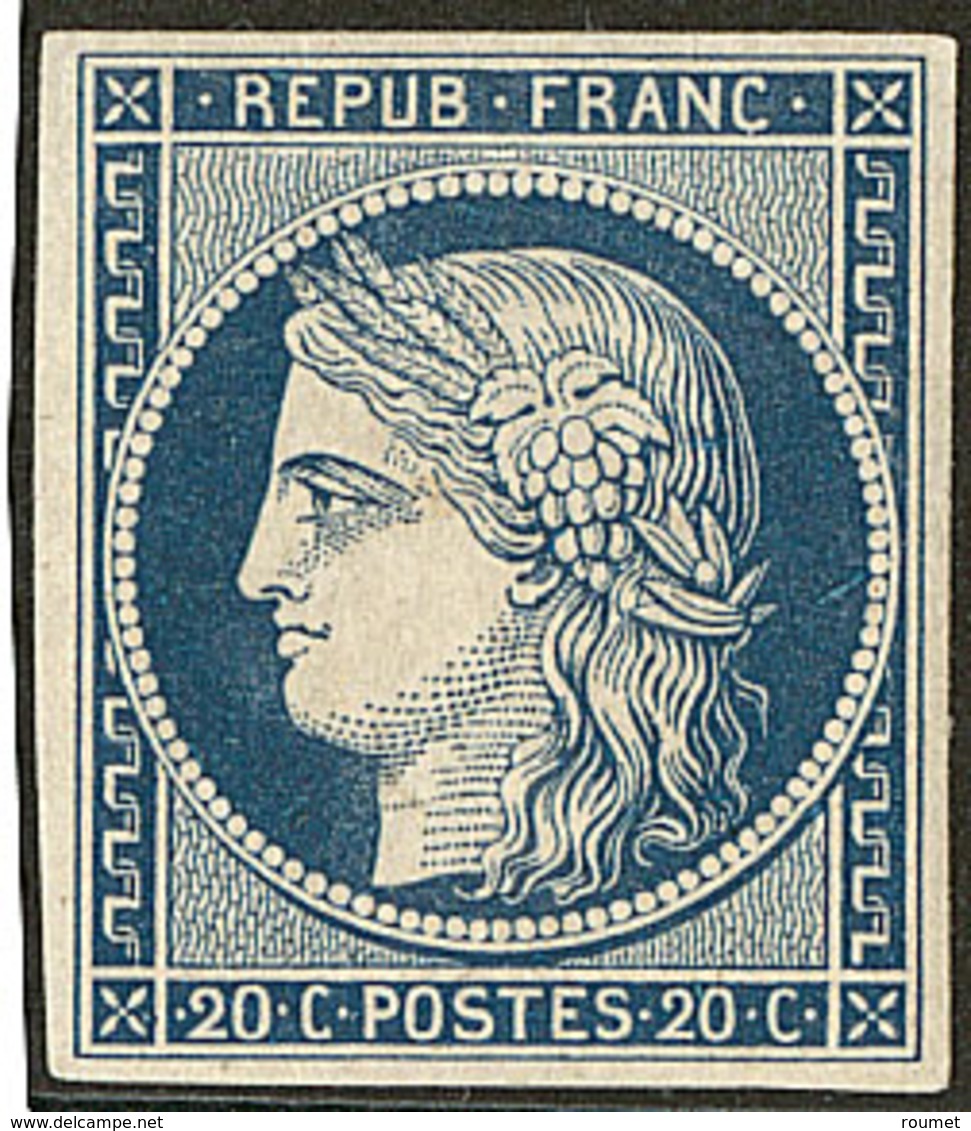 * Non émis. No 8a, Bleu Foncé, Pli Horizontal Mais Superbe D'aspect. - R - 1849-1850 Ceres