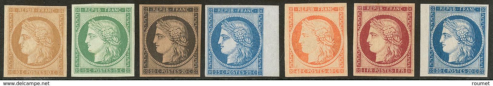 * Réimpression. Nos 1f, 2e, 3f, 4d Bdf, 5g, 6f, 8f Bdf, Très Frais. - TB - 1849-1850 Ceres
