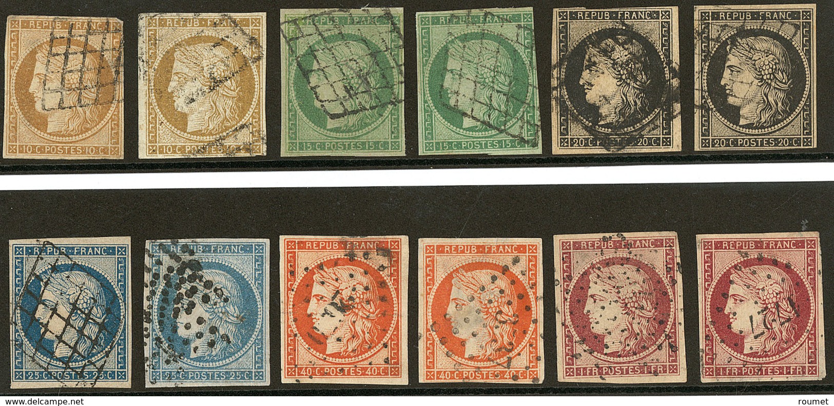 Lot. 1849-1850, Entre Les N°1 Et 6, Tous états - 1849-1850 Cérès