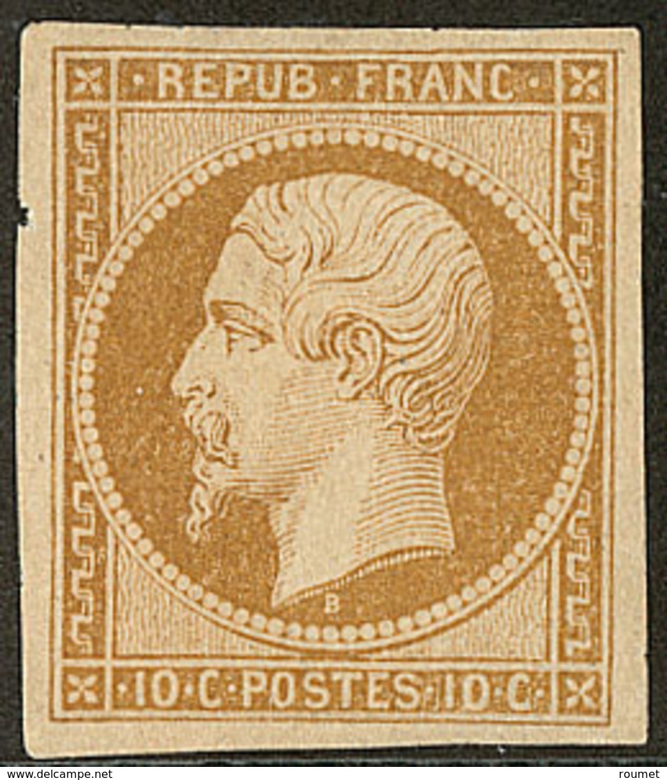 (*) No 9, Bistre Jaune, Replaqué Mais TB D'aspect. - R - 1852 Louis-Napoléon