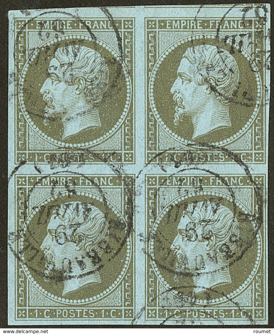 No 11, Bloc De Quatre Obl Cad Ribeauvillé Avril 62. - TB - 1853-1860 Napoleon III