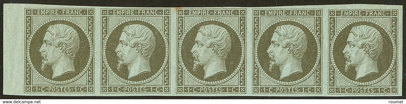 ** No 11a, Bande De Cinq Bdf, Point De Rousseur Sur Un Ex Mais TB - 1853-1860 Napoleon III