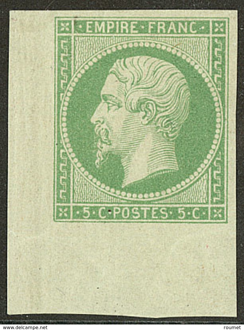 * No 12a, Vert Jaune, Grand Cdf, Superbe. - R - 1853-1860 Napoleon III