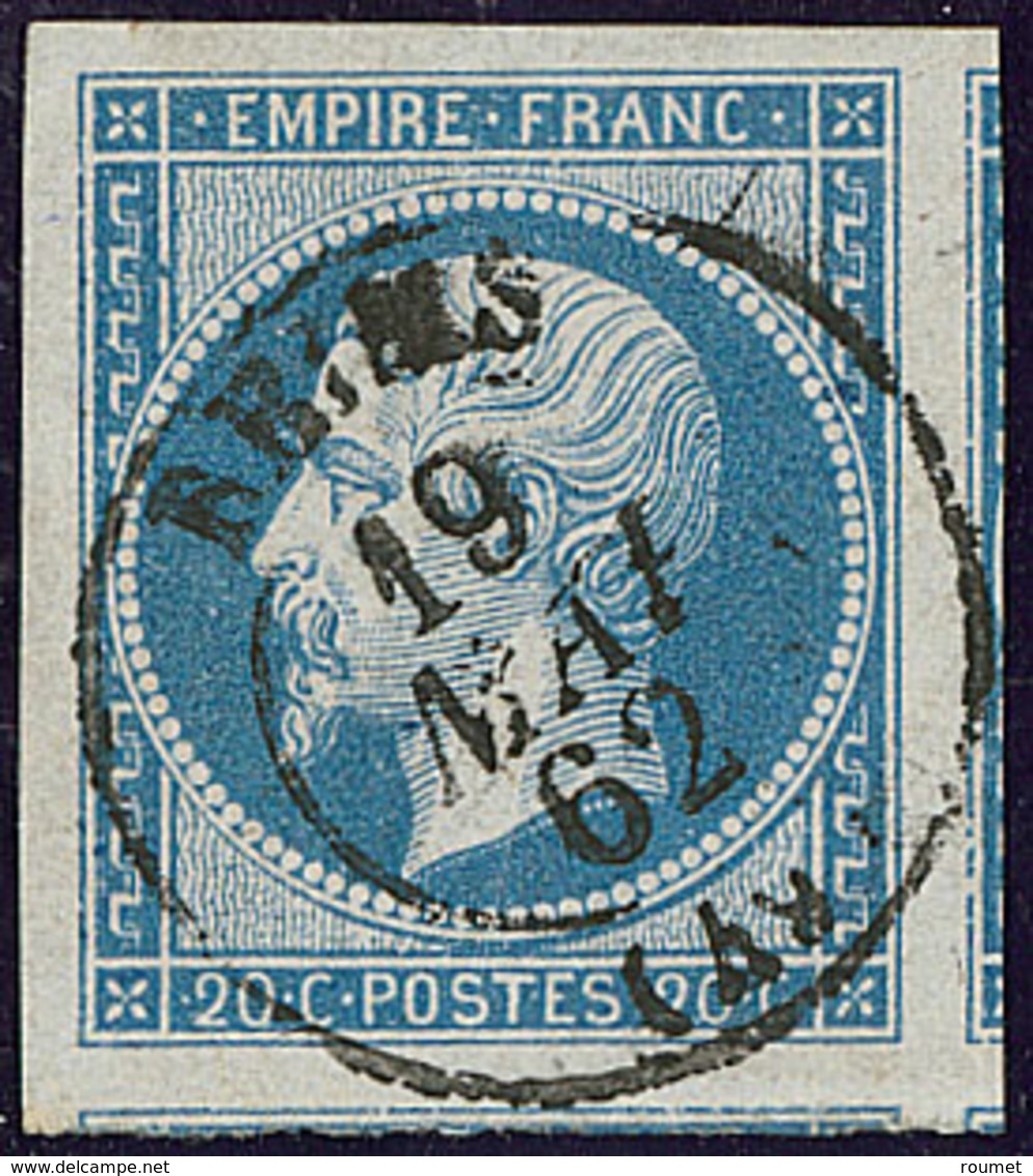 No 14A, Trois Voisins, Obl Cad 15 Reims 19 Mai 62, Ex Choisi. - TB - 1853-1860 Napoleon III