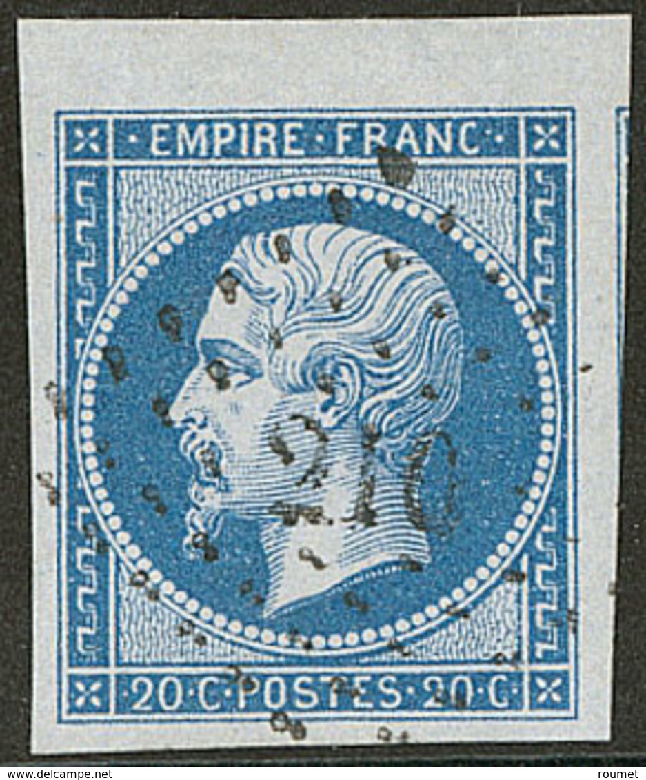 No 14Bc, Bleu Sur Azuré, Bdf + Un Voisin, Ex Choisi. - TB - 1853-1860 Napoléon III