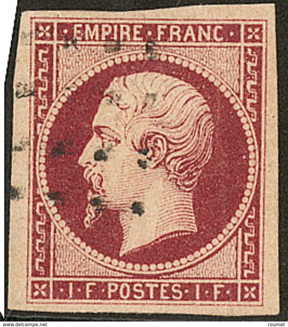 Oblitérations. Gros Points. No 18a, Carmin Foncé, Jolie Pièce. - TB. - R - 1853-1860 Napoleon III