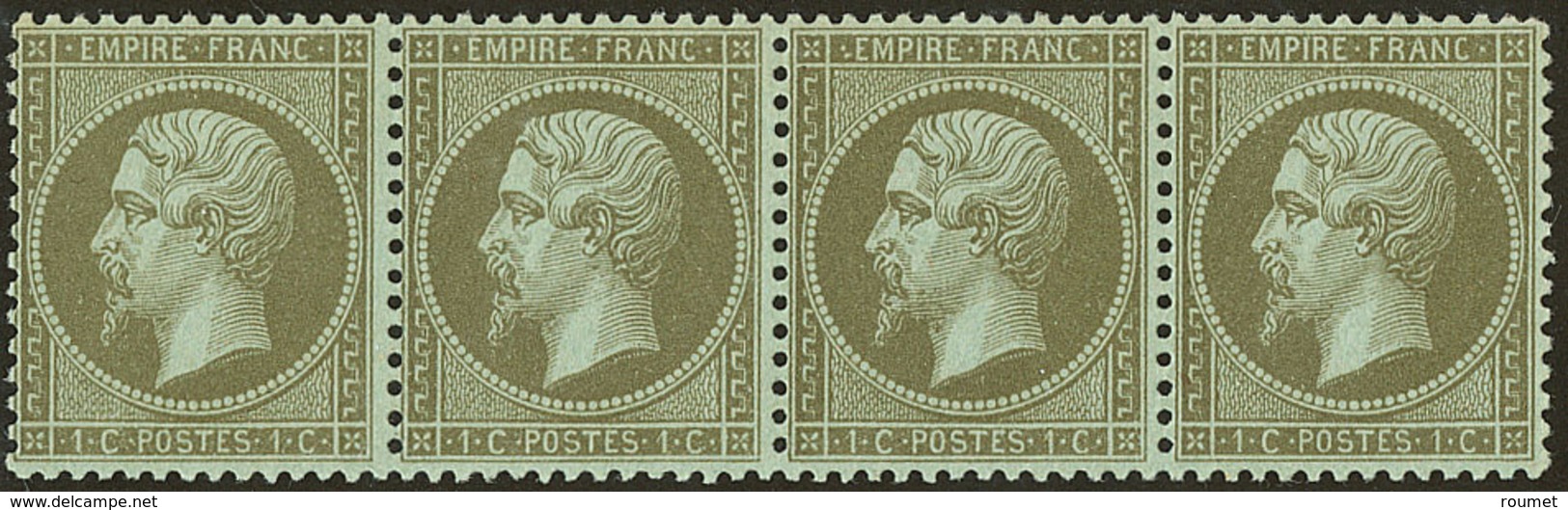 * No 19, Bande De Quatre, Ex * Ou **. - TB - 1862 Napoléon III